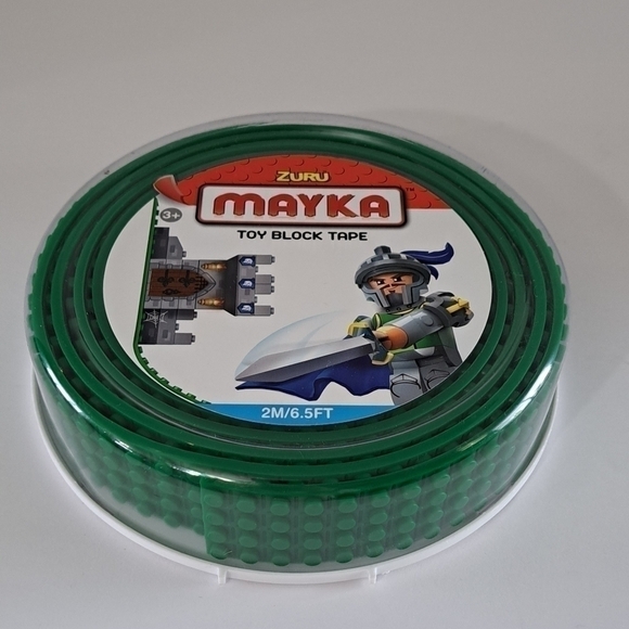 NEW Zuru Mayka Toy Block Tape for Lego and Building Blocks 2M / 6.5 Feet Green - Picture 1 of 6